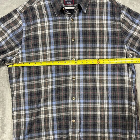 UNTUCKit Mens Large Button Up Shirt Blue Plaid Long Sleeve Casual - Picture 5 of 7